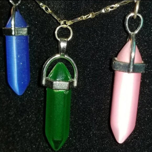 Multicolour Crystal Pendant Necklace - Picture 3 of 5